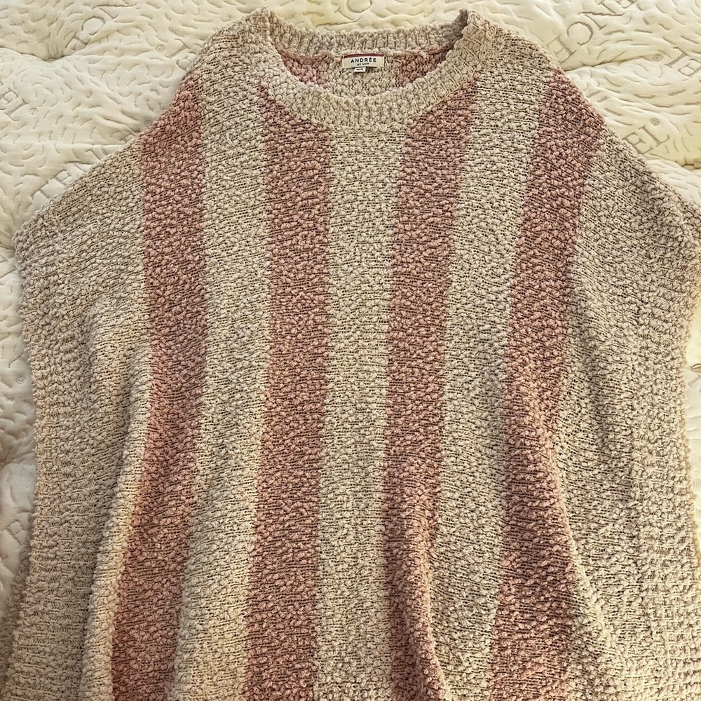 Pink and creme tunic top